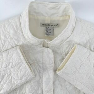 REQUIREMENTS Quilted Jacket Vanilla Cream Ivory Button Front Collar Medium